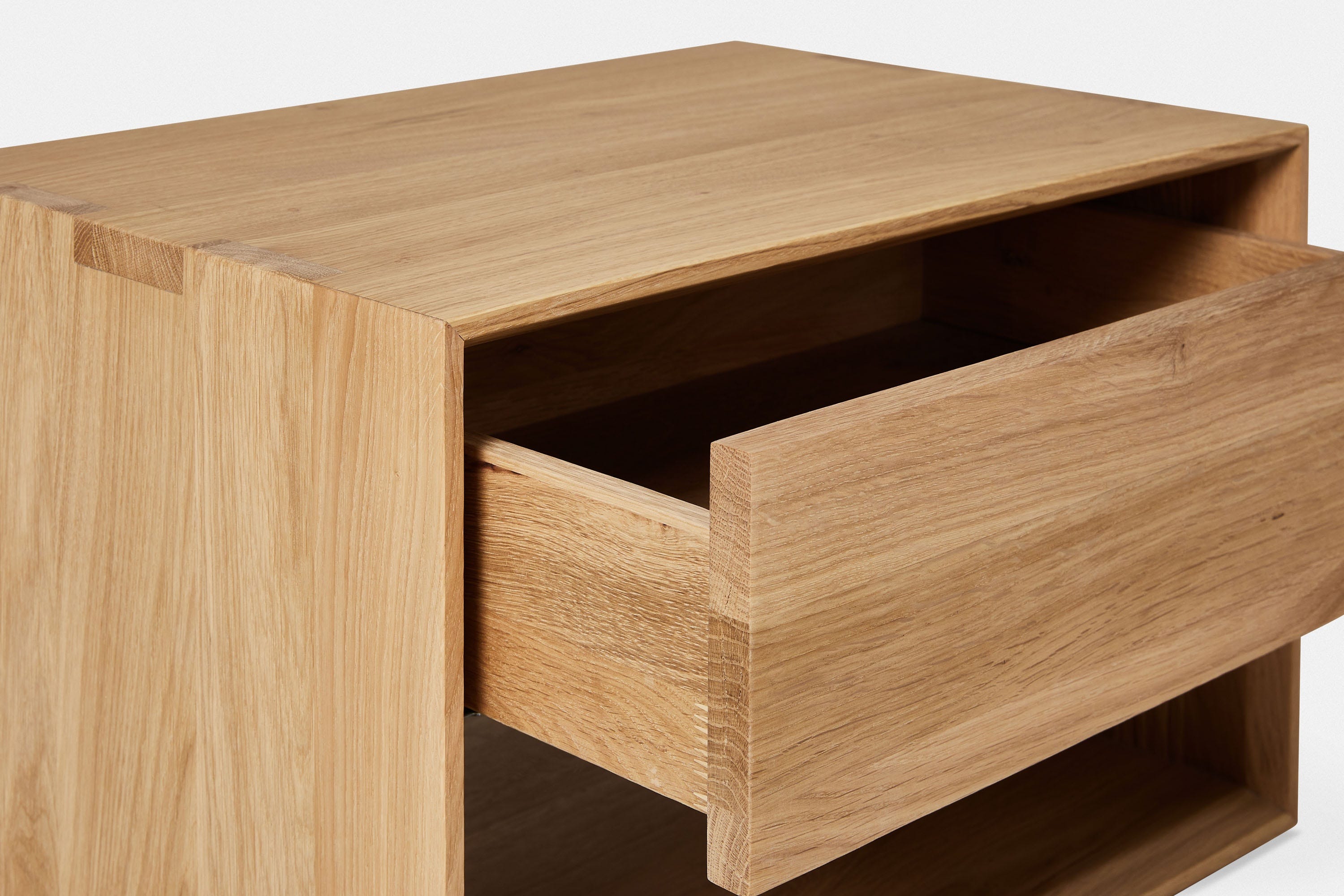 Nordic Solid Oak Nightstand Maison Corbeil