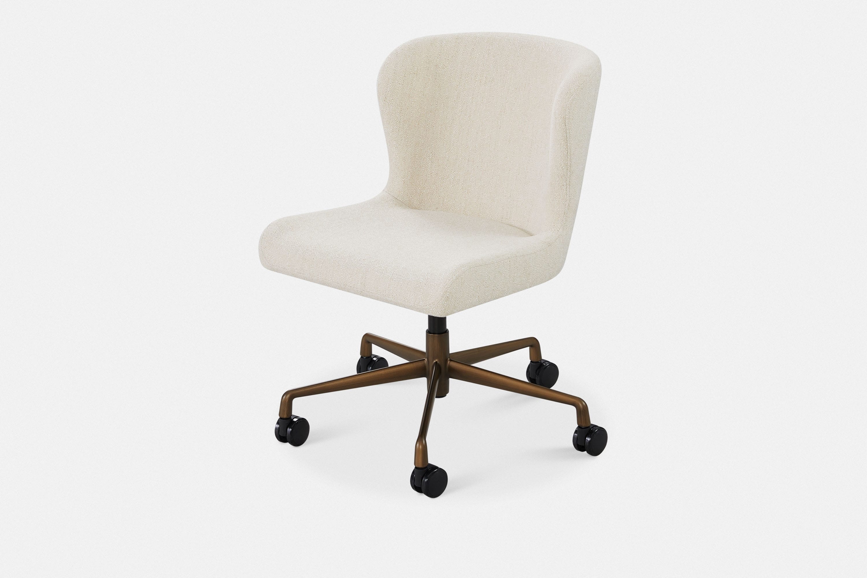 Glam Swivel Office Chair on Wheels Maison Corbeil