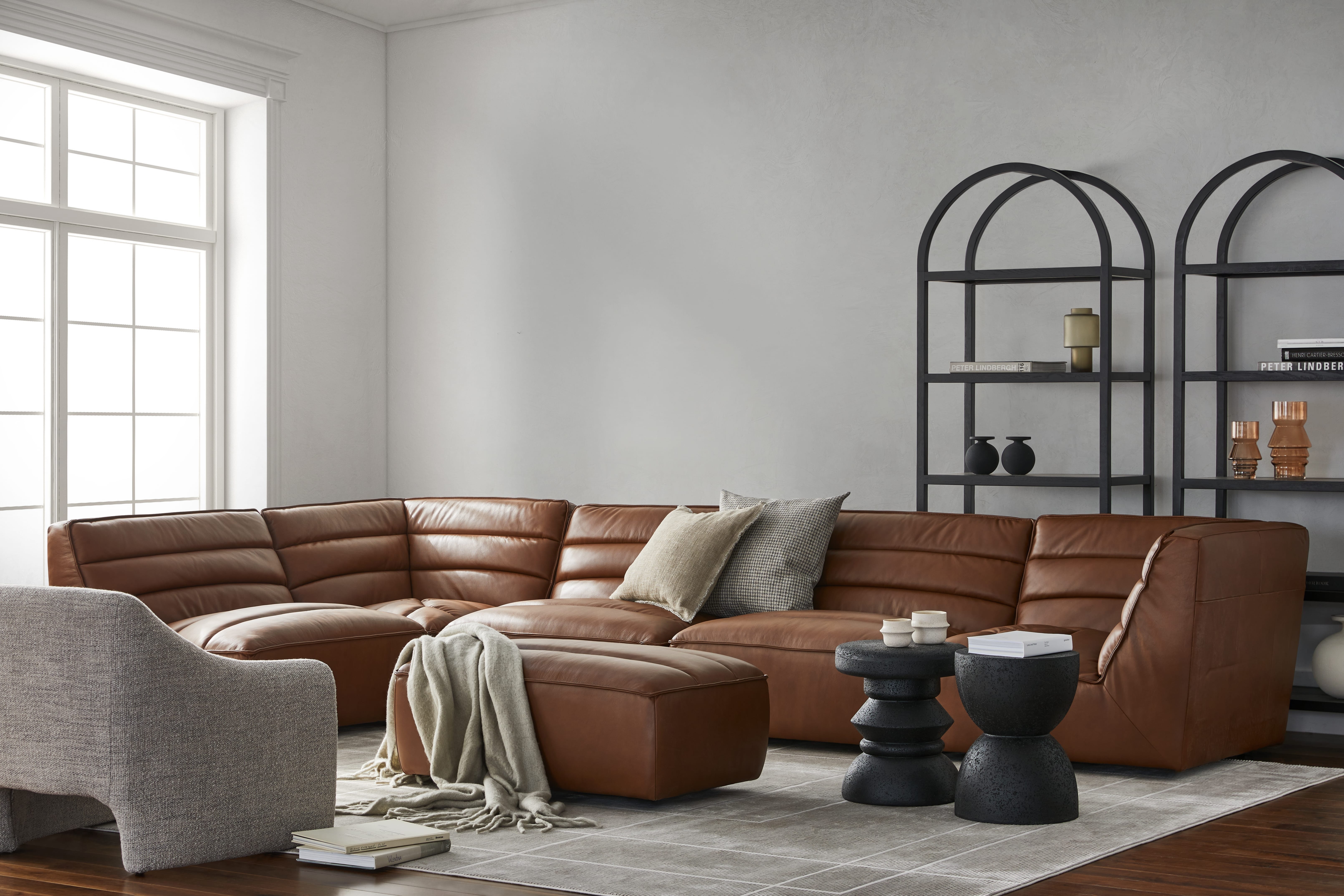 Hetchi Leather Modular Chair Maison Corbeil
